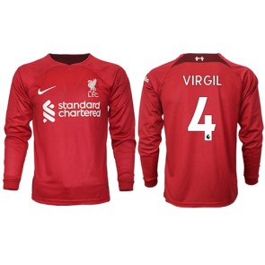 Liverpool Virgil van Dijk #4 Hjemmedrakt 2022-23 Langermet